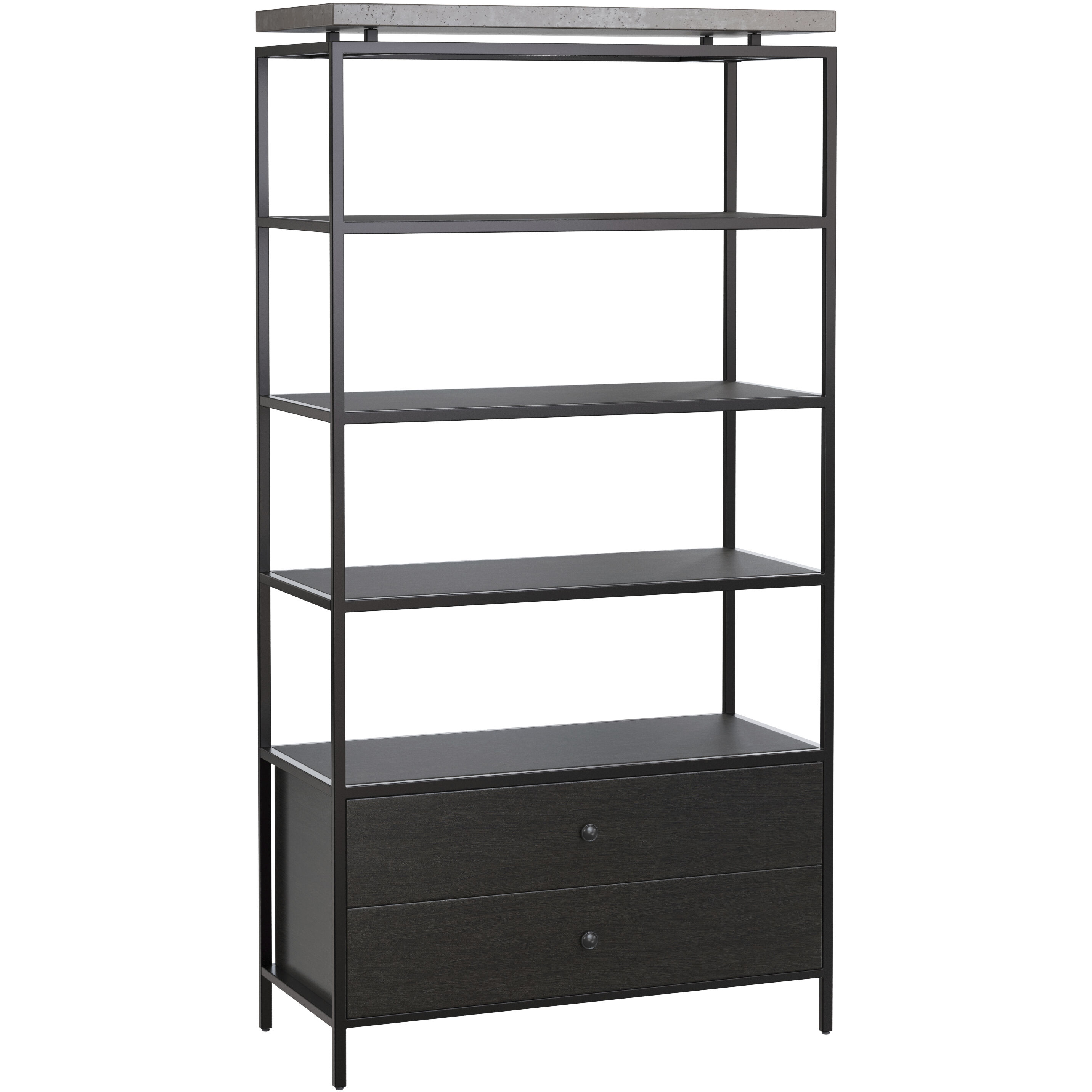 Norwood Grey / Black Bookcase